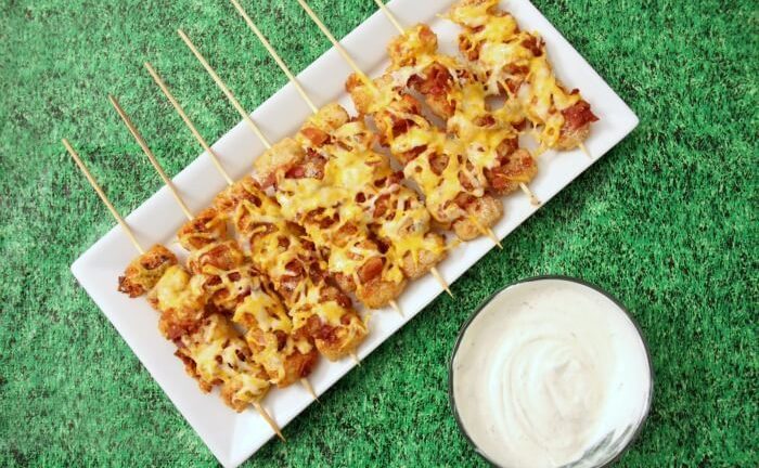 loaded tater tops skewers easy game day snacks